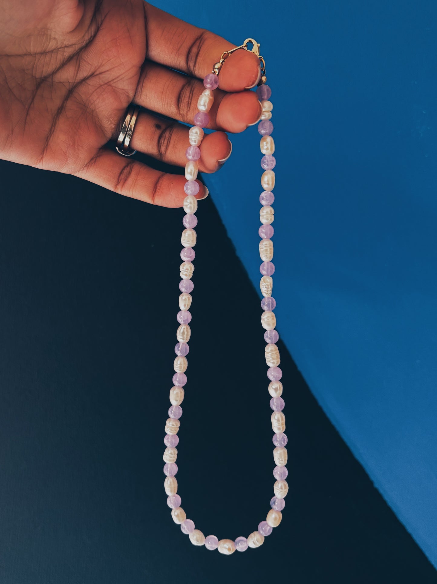 [NMB25001] Pearl x purple Necklace