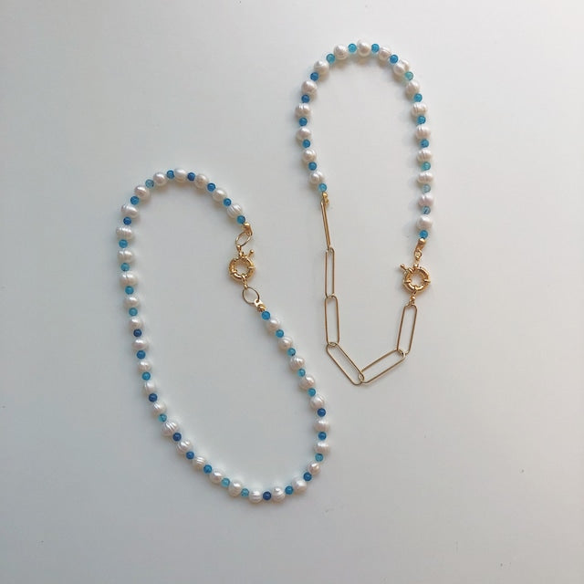 [NMB21018] Pearl x Blue Agates (Pre-Order)